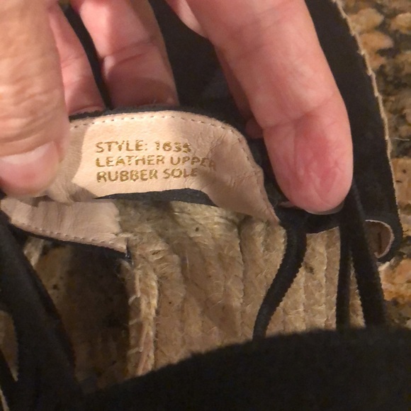 Black suede, leather & jute made in Spain espadrilles Sz 9 - Picture 3 of 9